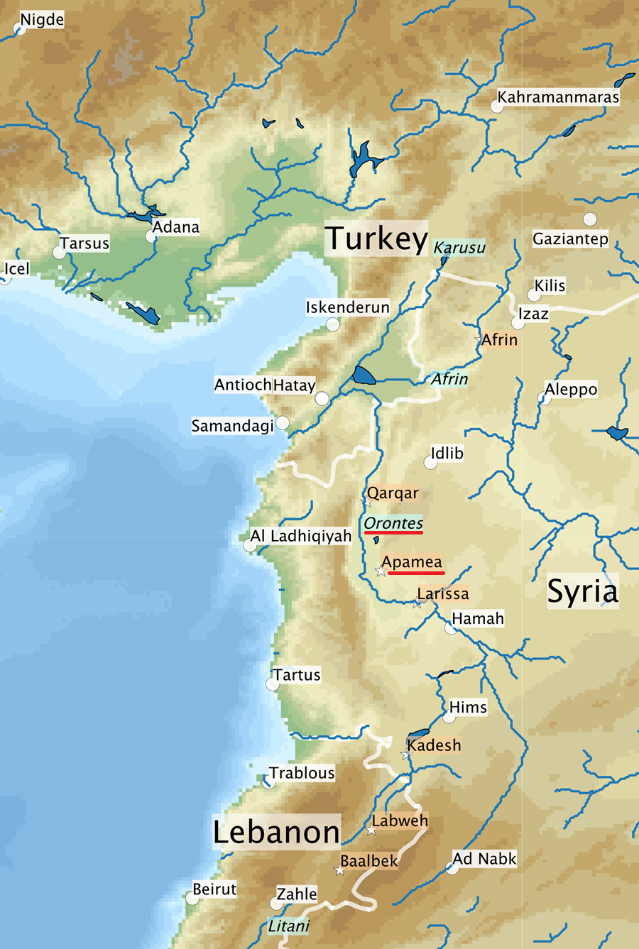 Map of the Orontes River.png